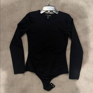 Aqua lined Black Long Sleeve Bodysuit